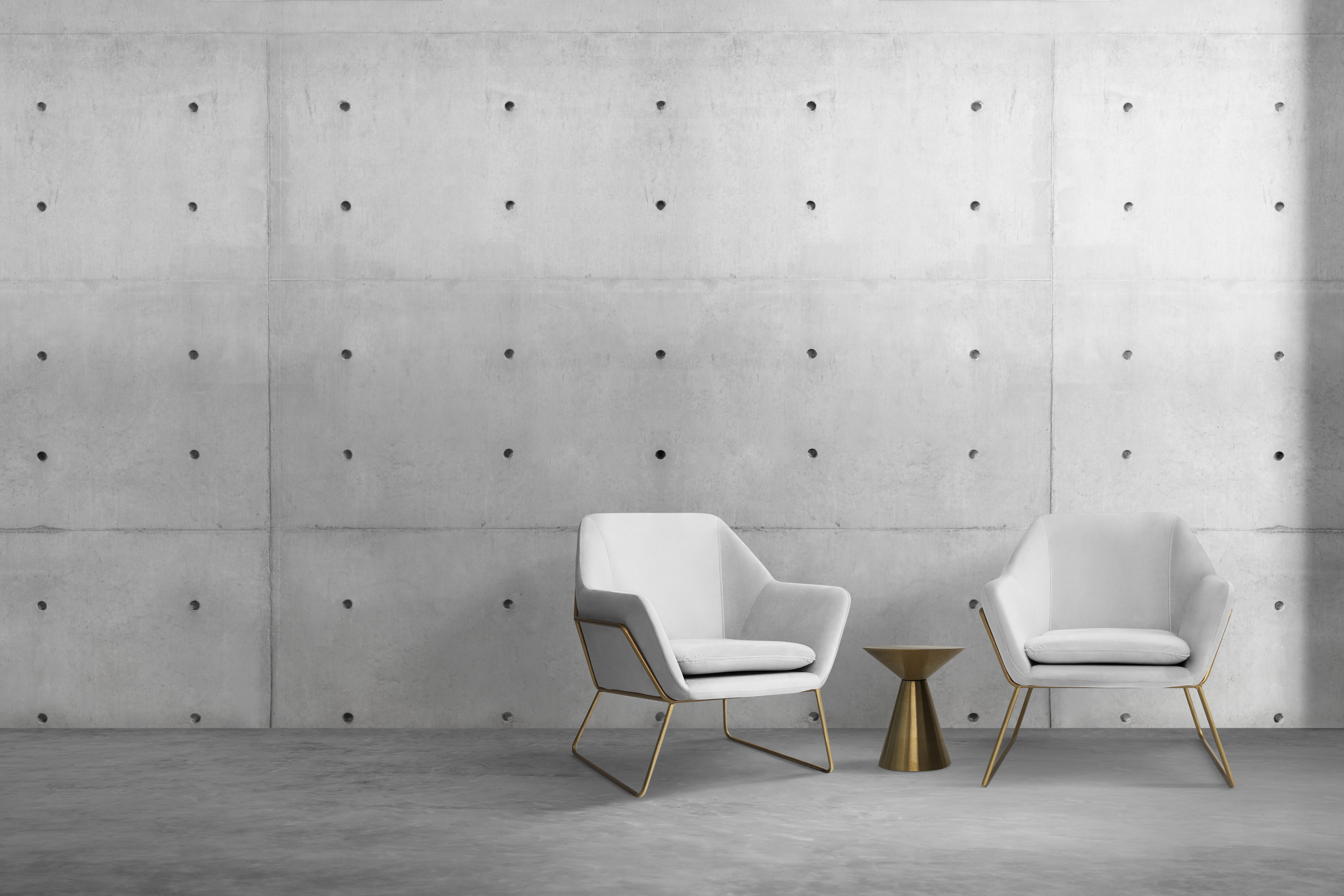 Sala em concreto aparente