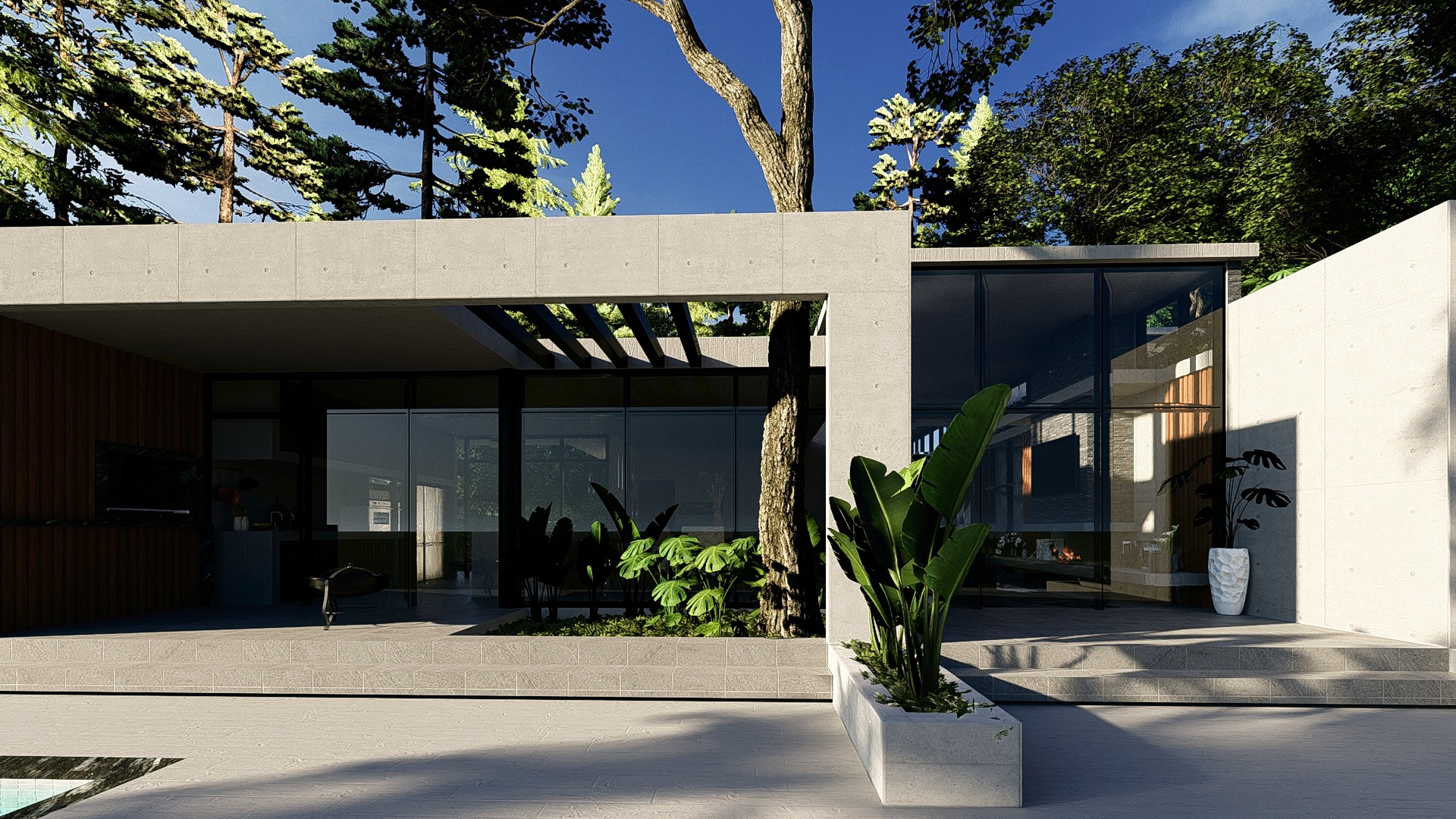 Obra em concreto aparente, detalhe 1