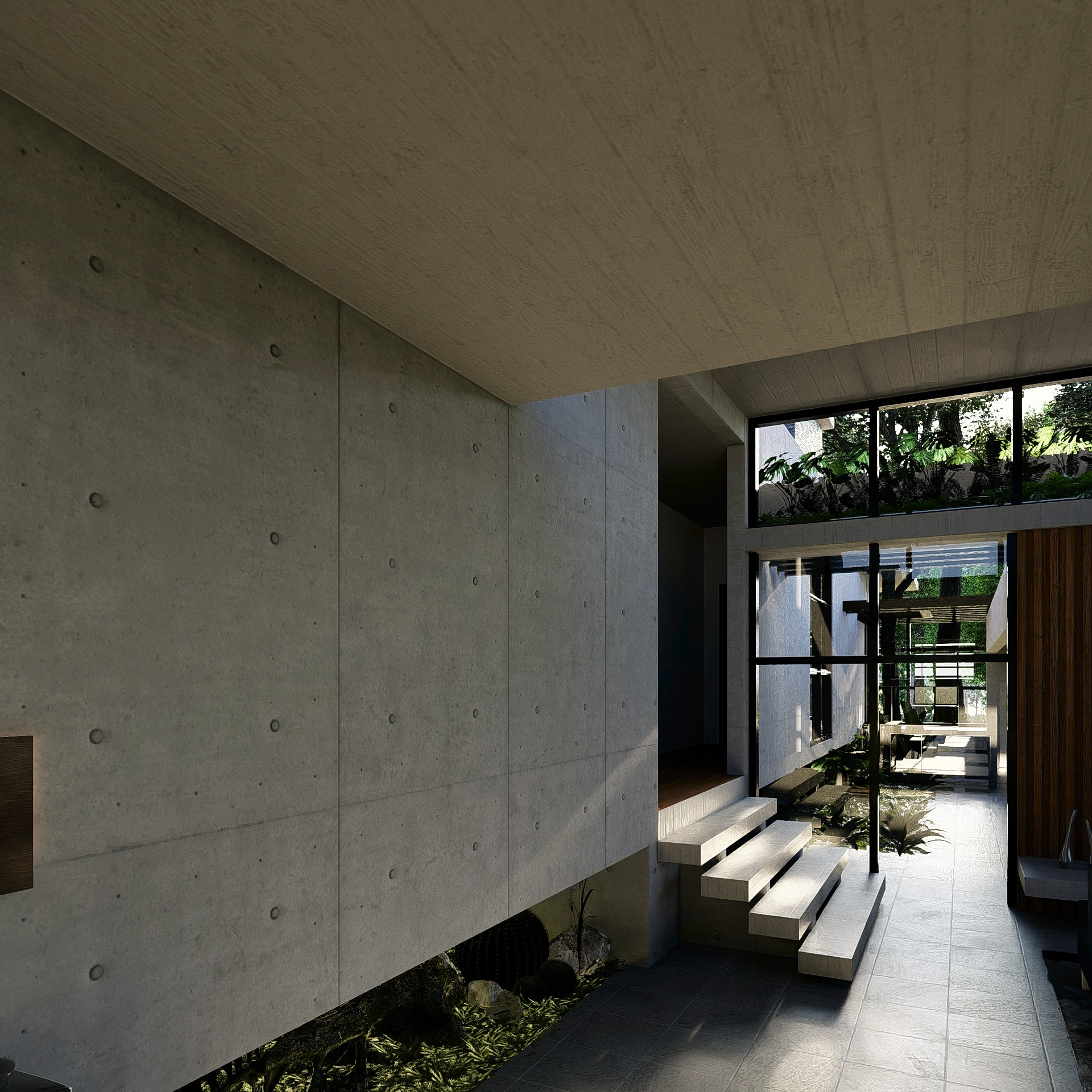 Obra em concreto aparente, detalhe 2